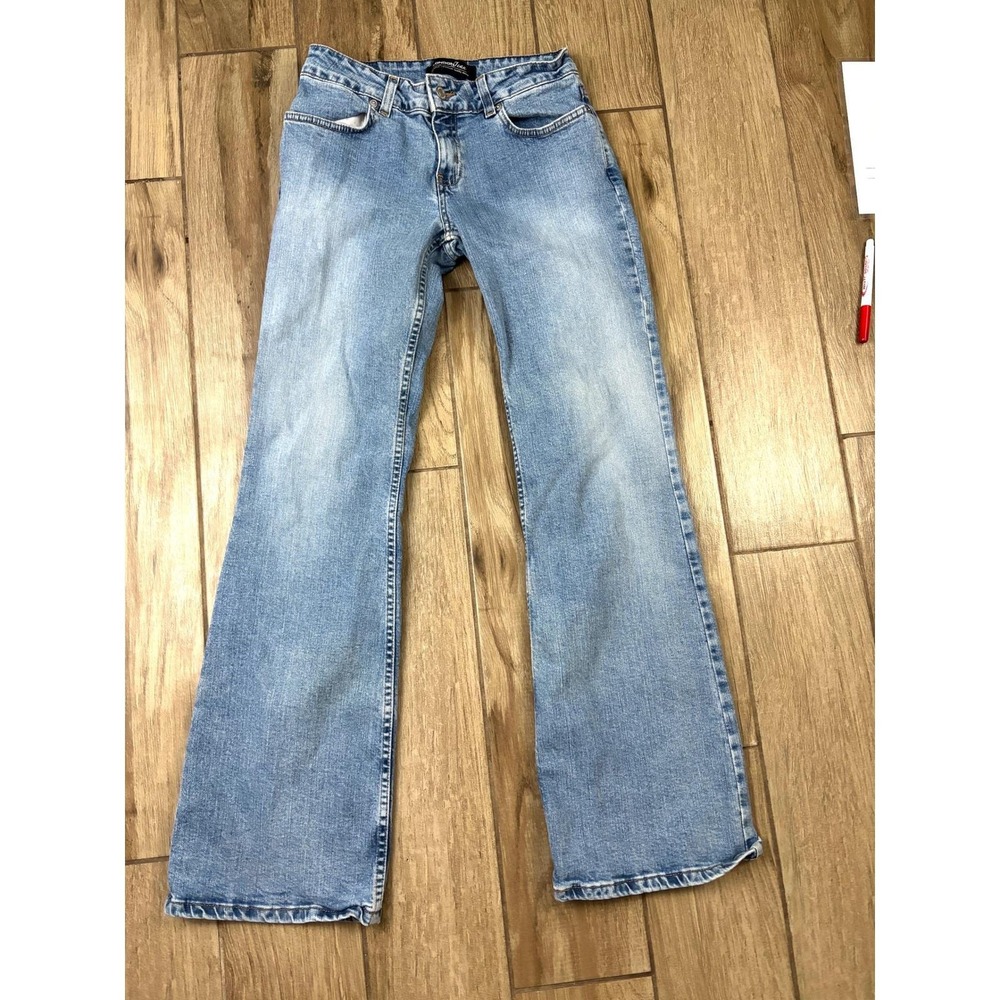 London Jean‎ Y2K Low Rise Bootcut Jeans Women's 4 Stretch Light Wash - Picture 8 of 13